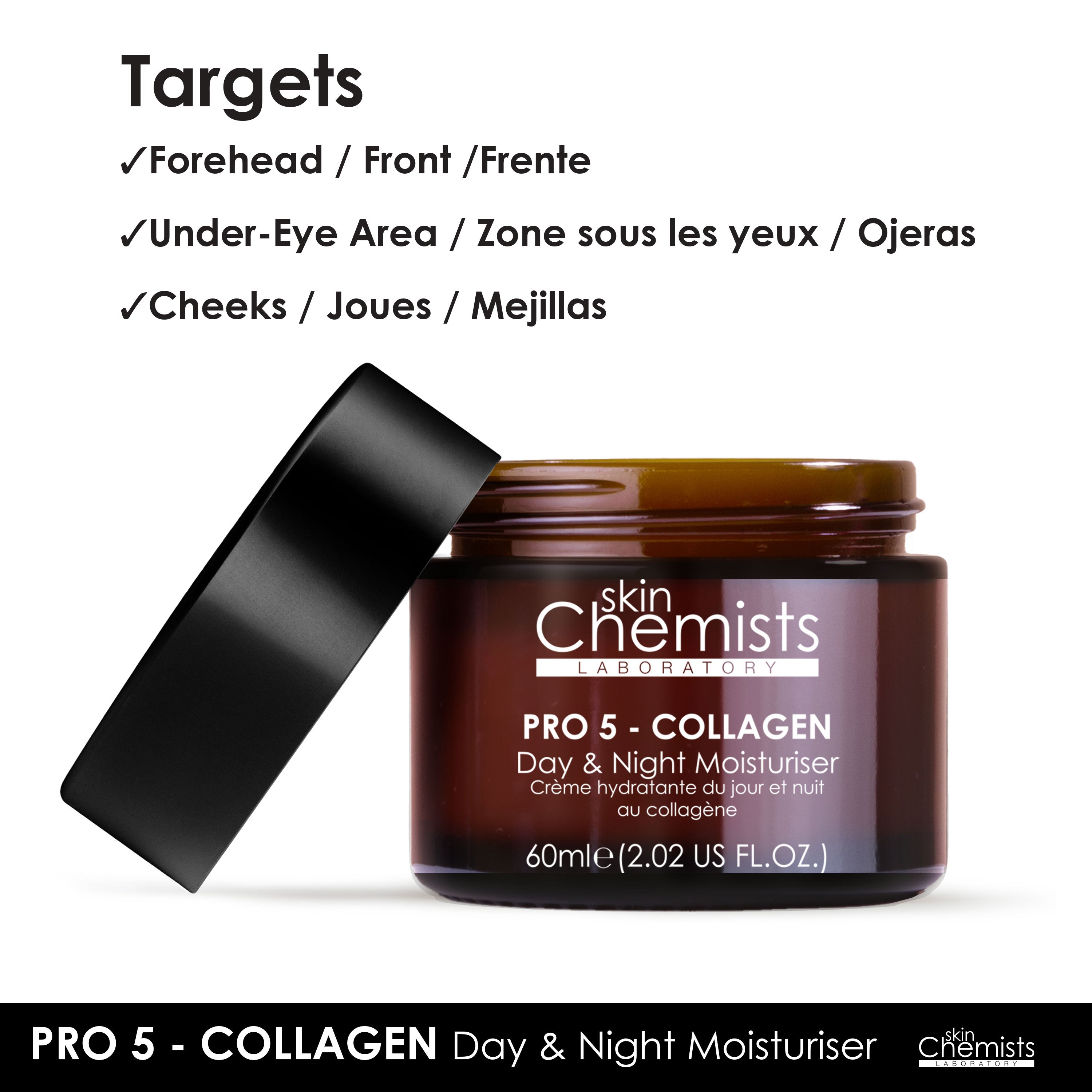 Crème hydratante de jour et de nuit Pro-5 Collagen 60 ml