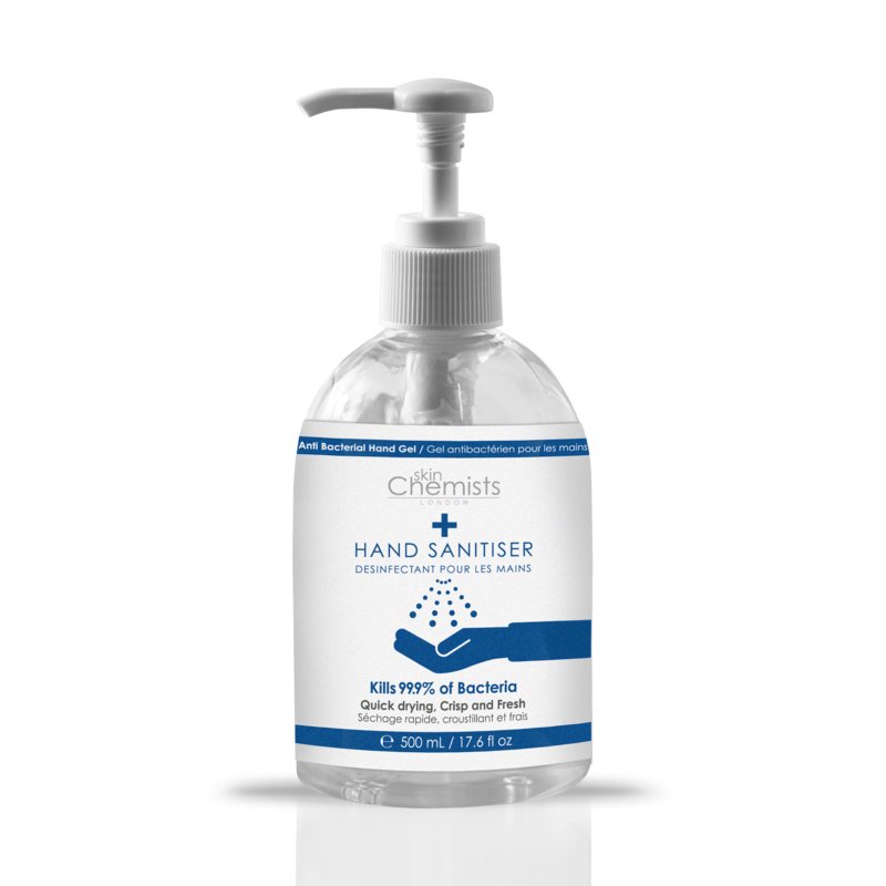 SkinChemists Masques pour le visage (x 10) et gel hydroalcoolique 500 ml