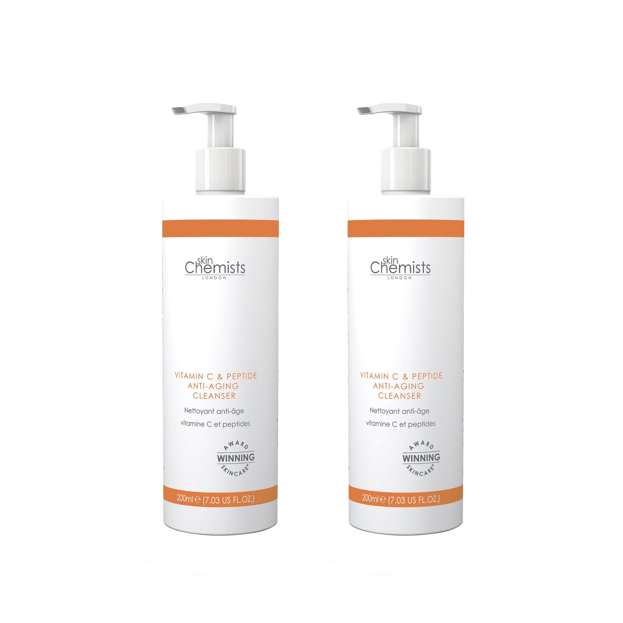 Lot de 2 nettoyants anti-âge à la vitamine C et aux peptides